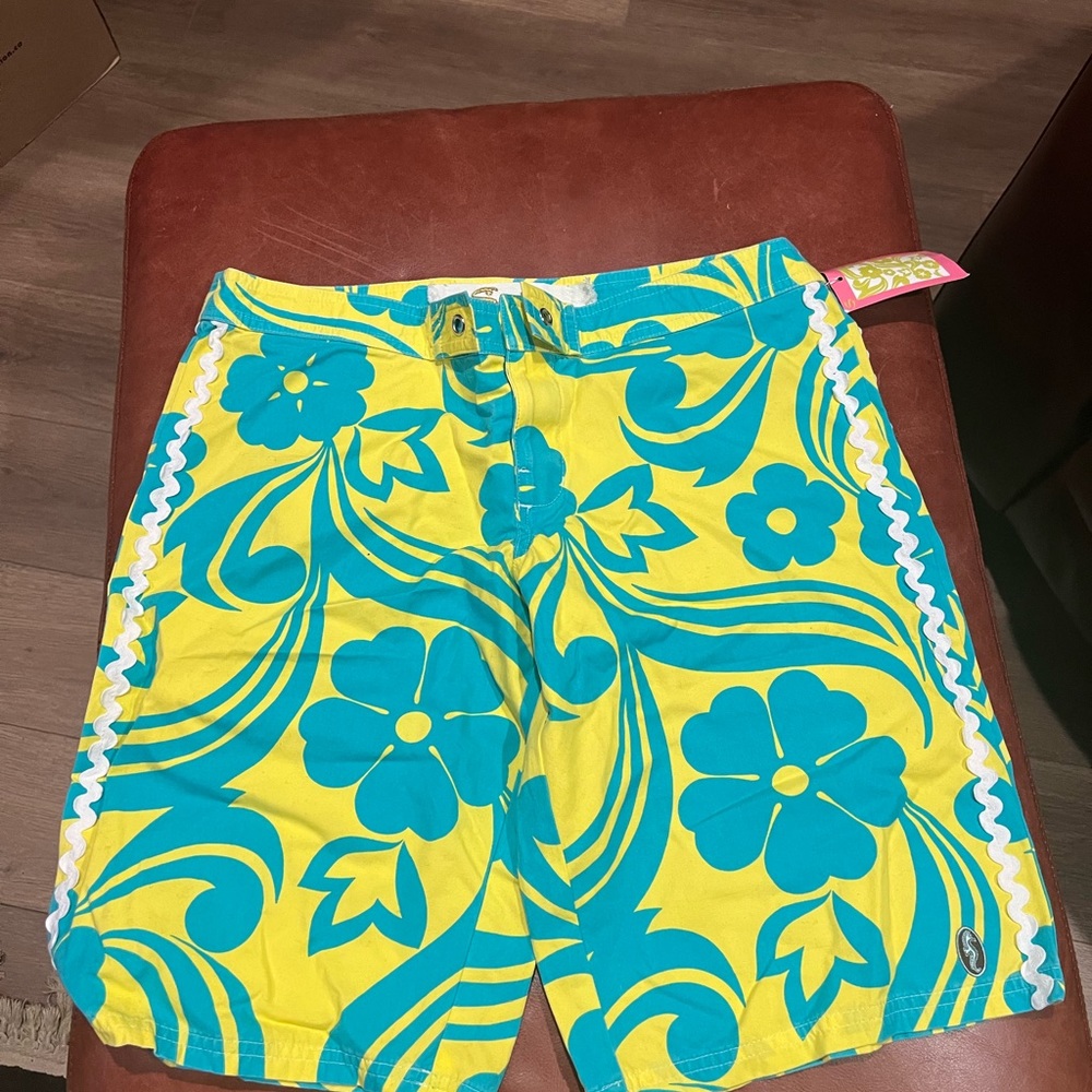 Seaton vintage board shorts turquoise, and yellow NWT